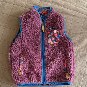Patagonia Fuzzy Purple Vest with Blue Accents